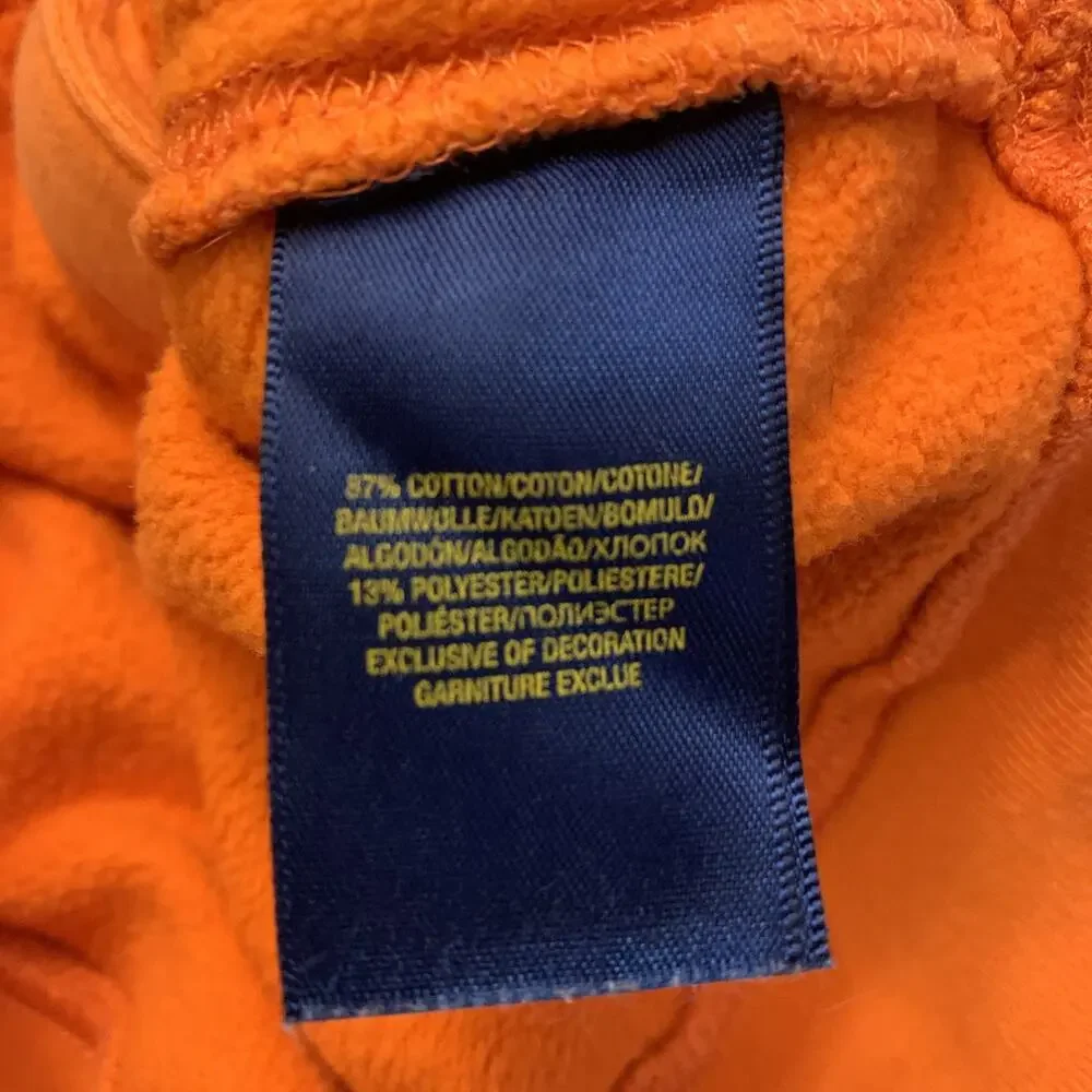 Polo Ralph Lauren Toddler 3T Orange Zip Hoodie Sweatshirt Full Zip Jacket